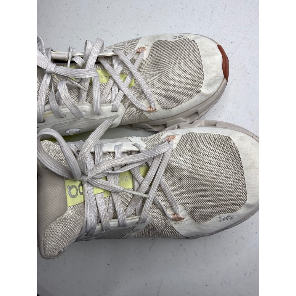 On Cloudflyer Womens Running Shoes White Lime Green‎ Peach Sneakers Low Top - Picture 15 of 16